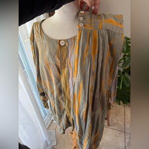 Webebop Tan and Gold Patterned set Hippie‎ Tye dye